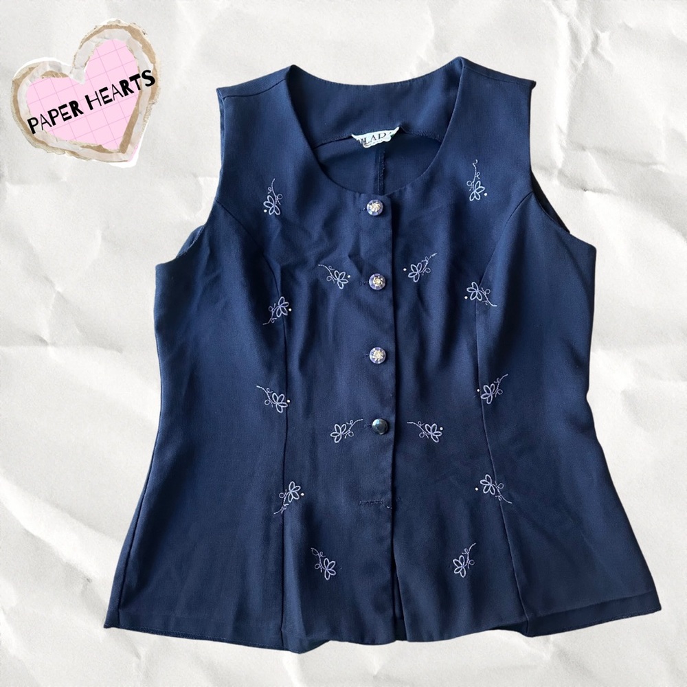 Vintage Clara Floral Vest 🌸💙